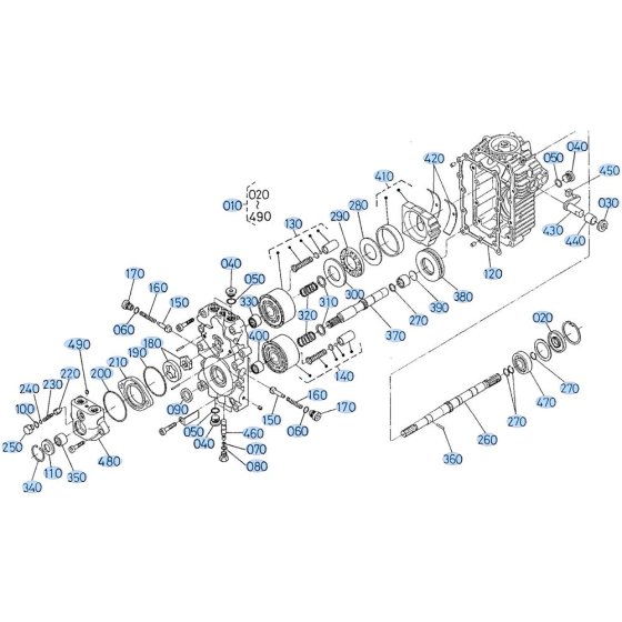 Hydrostatic Transmission Assembly for Kubota GF1800 Front-Mount Mower