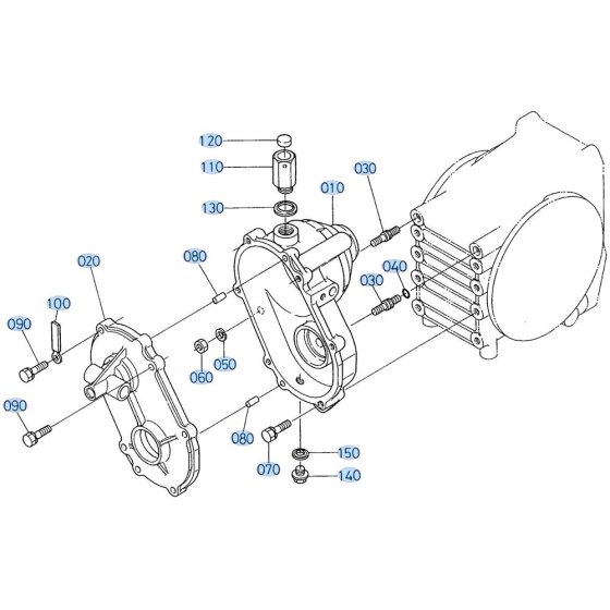 PTO Gear Case Assembly for Kubota GF1800 Front-Mount Mower