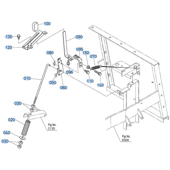 Clutch Control Lever Assembly for Kubota GR2000 Lawn Tractor
