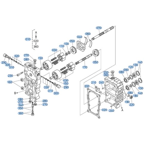 Hydrostatic Transmission Assembly for Kubota GR2000 Lawn Tractor