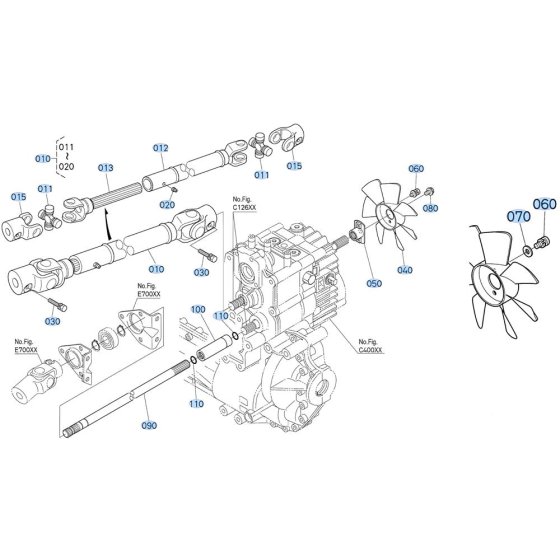 Universal Joint Assembly for Kubota GR2000 Lawn Tractor