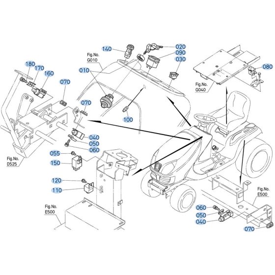 Instrument Panel Assembly for Kubota GR2000 Lawn Tractor