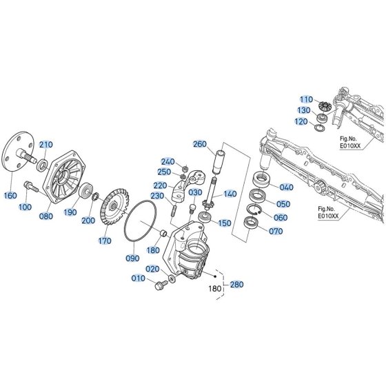Front Axle (RH) Assembly for Kubota GR2000 Lawn Tractor