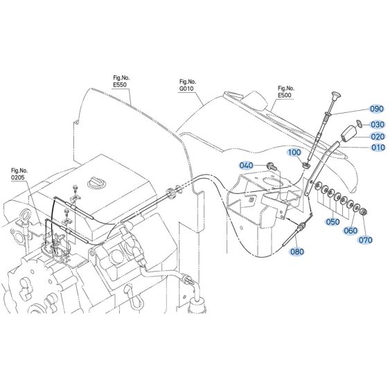 Accelerator Lever Assembly for Kubota GR2000 Lawn Tractor
