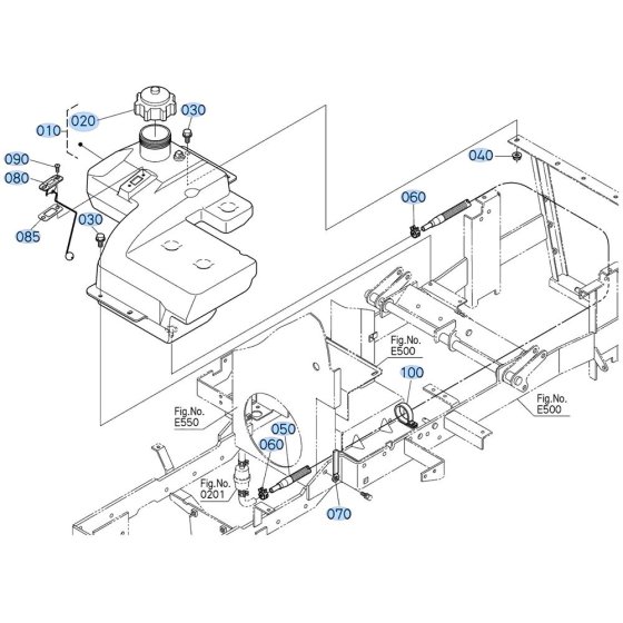 Fuel Tank Assembly for Kubota GR2000 Lawn Tractor