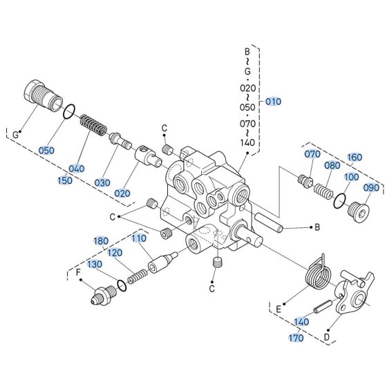Control Valve Assembly for Kubota GR2010 Lawn Tractor