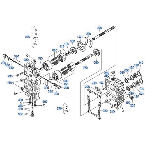 Hydrostatic Transmission Assembly for Kubota GR2010 Lawn Tractor