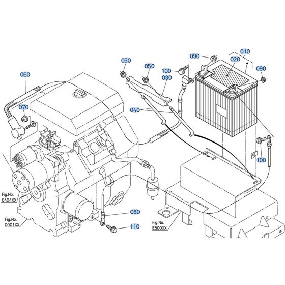 Battery Assembly for Kubota GR2010 Lawn Tractor