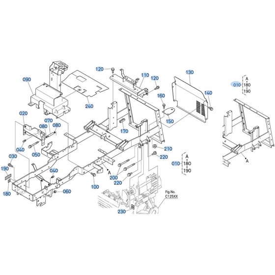 Main Frame Assembly for Kubota GR2010 Lawn Tractor