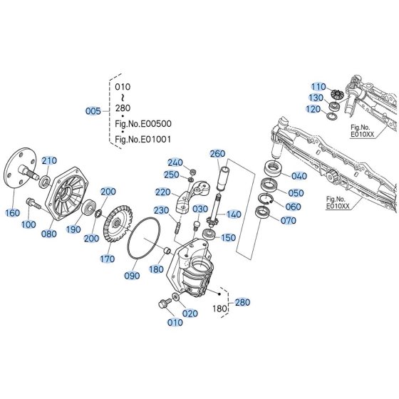 Front Axle (Right) Assembly for Kubota GR2010 Lawn Tractor