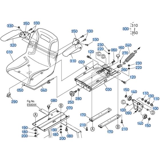 Seat Assembly for Kubota GR2020 Lawn Tractor