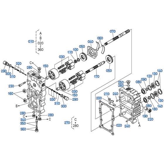 Hydrostatic Transmission Assembly for Kubota GR2020 Lawn Tractor