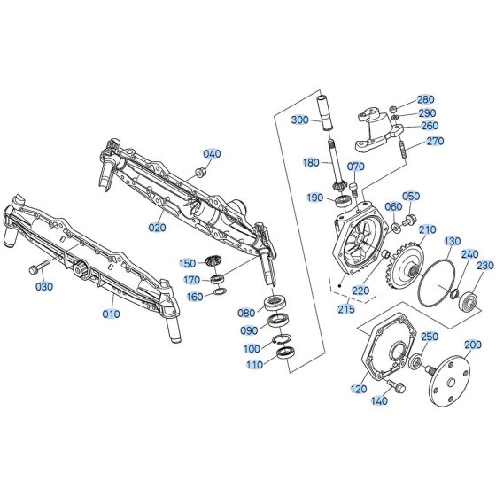 Front Axle (LH) Assembly for Kubota GR2020 Lawn Tractor