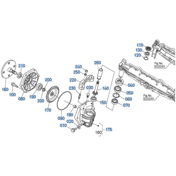 Front Axle (RH) Assembly for Kubota GR2020 Lawn Tractor