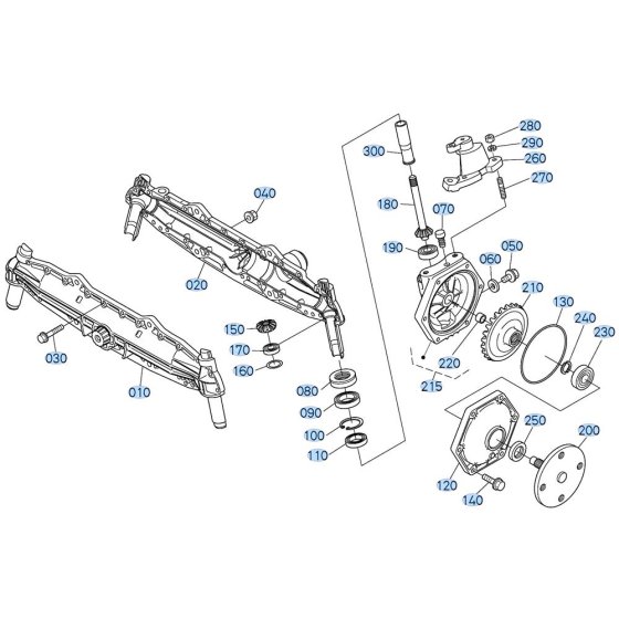 Front Axle (LH) Assembly for Kubota GR2120 Lawn Tractor