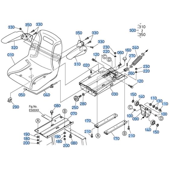 Seat Assembly for Kubota GR2120 Lawn Tractor