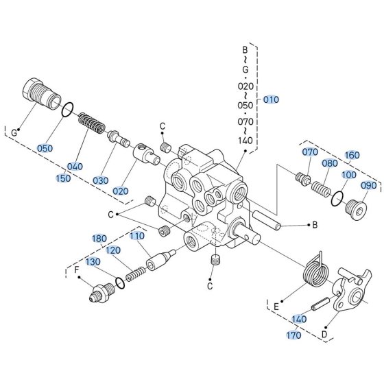 Control Valve Assembly for Kubota GR2120 Lawn Tractor
