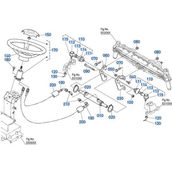 Steering Assembly for Kubota GR2120 Lawn Tractor