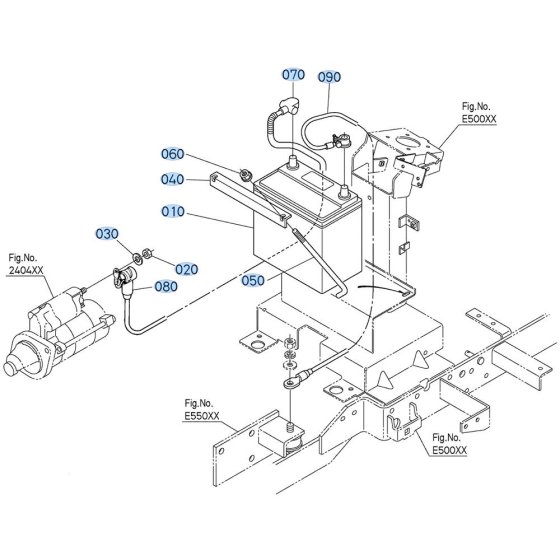 Battery Assembly for Kubota GR2120 Lawn Tractor