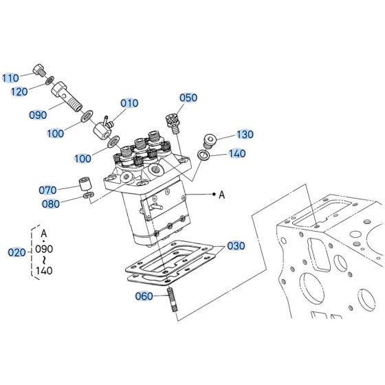 Injection Pump Assembly for Kubota GR2120-II Lawn Tractor