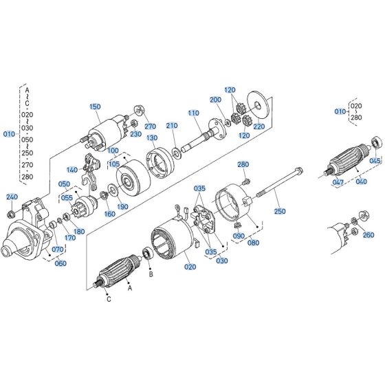 Starter Assembly for Kubota GR2120-II Lawn Tractor