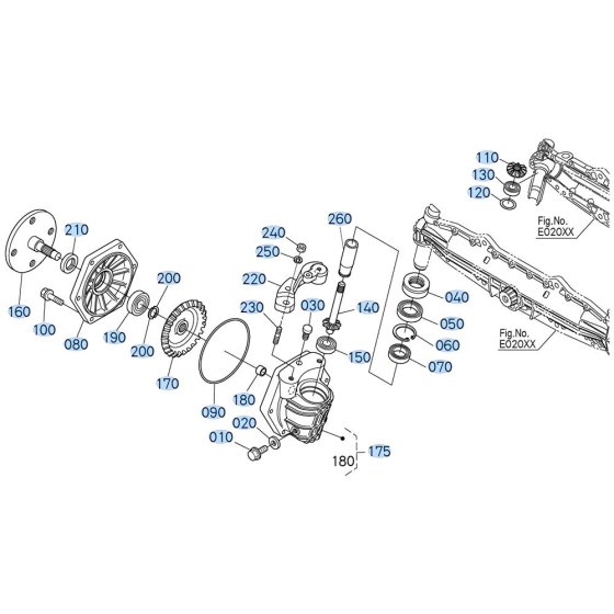 Front Axle (Right) Assembly for Kubota GR2120-II Lawn Tractor