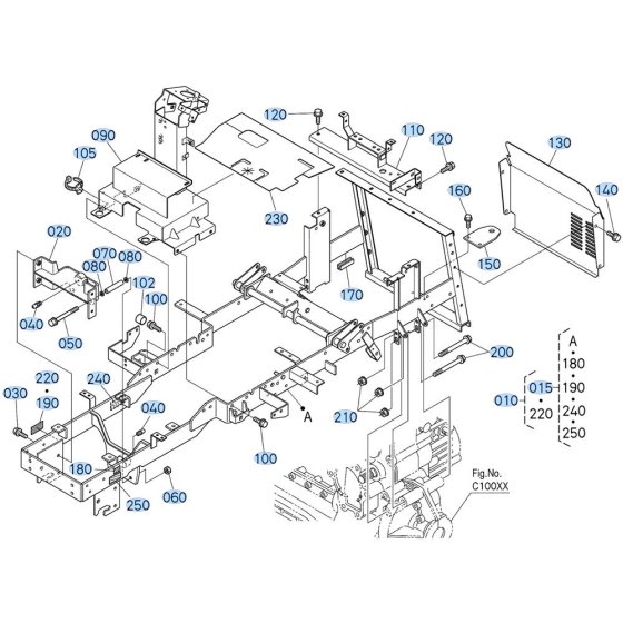 Frame Assembly for Kubota GR2120-II Lawn Tractor