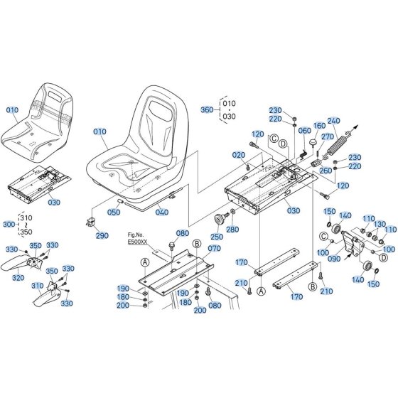 Seat Assembly for Kubota GR2120-II Lawn Tractor