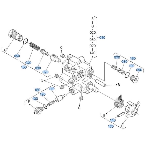 Control Valve Assembly for Kubota GR2120-II Lawn Tractor