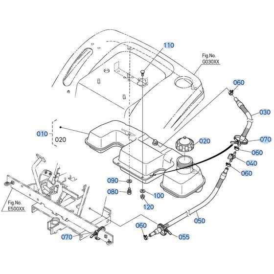 Fuel Tank Assembly for Kubota T1880 Lawn Tractor
