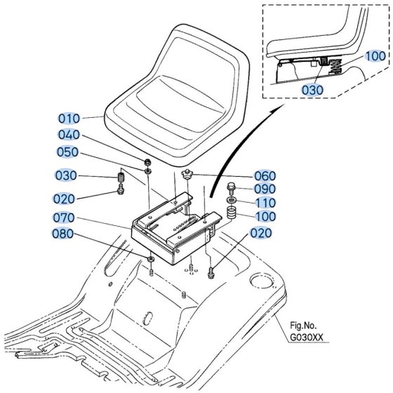 Seat Assembly for Kubota T1880 Lawn Tractor