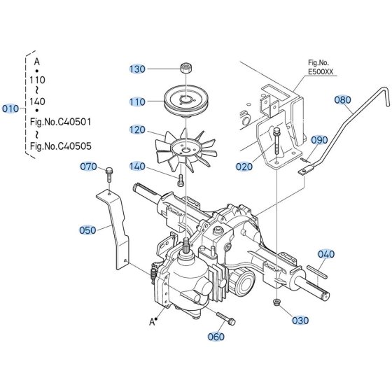 Hydrostatic Transmission Assembly for Kubota T1880 Lawn Tractor