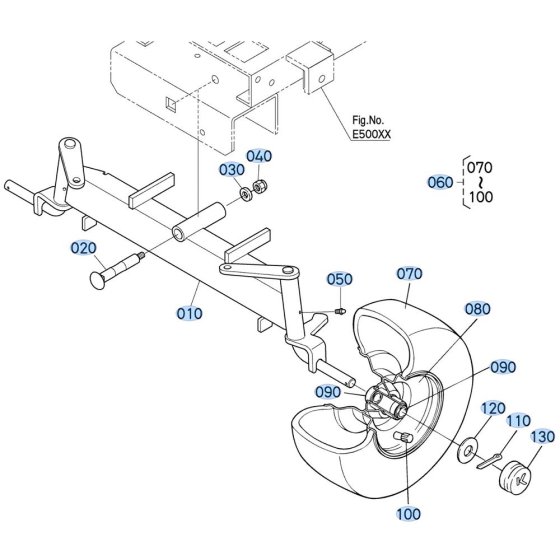 Front Axle Assembly for Kubota T2380 Lawn Tractor