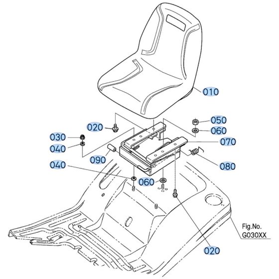 Seat Assembly for Kubota T2380 Lawn Tractor