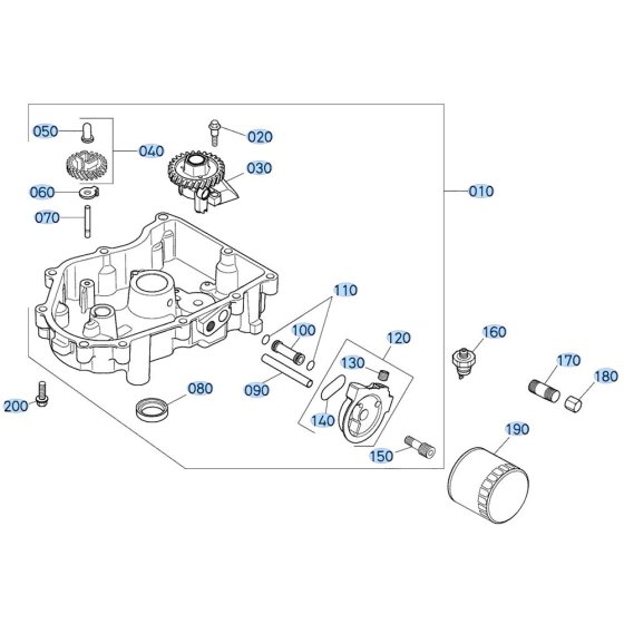 Oil Pan Assembly for Kubota T2380 Lawn Tractor