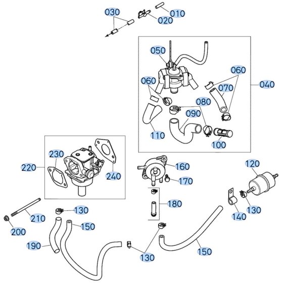 Carburettor Assembly for Kubota T2380 Lawn Tractor