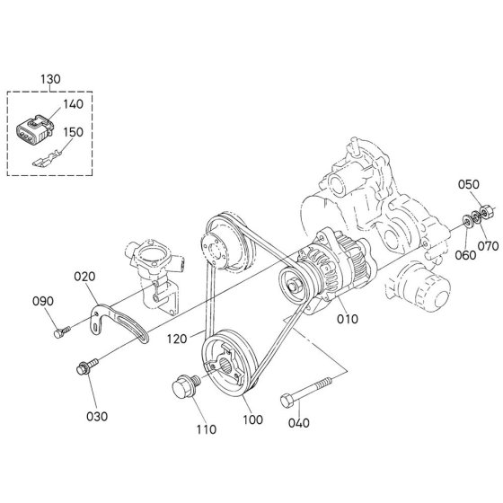 Dynamo Assembly for Kubota V1505-E3B Engine