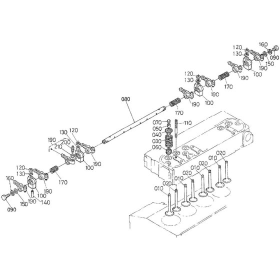 Rocker Arm Assembly for Kubota V1505-EB Engine