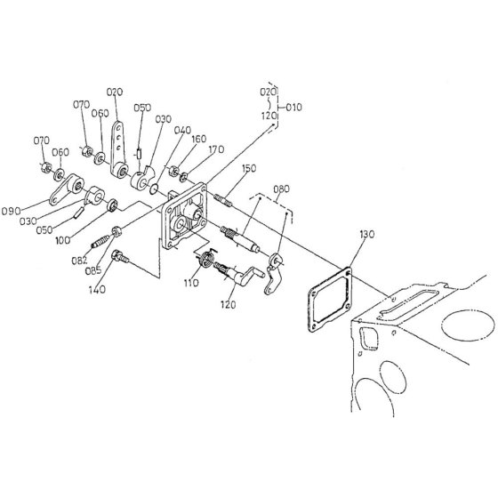 Speed Control Plate Assembly for Kubota V1505-T-B Engine
