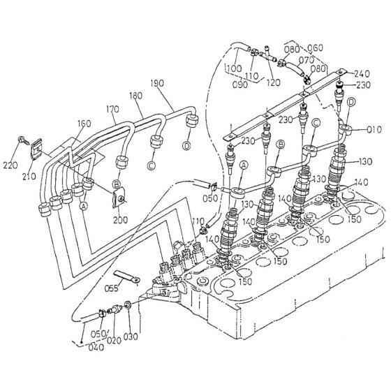 Nozzle Holder Assembly for Kubota V1505-T-B Engine