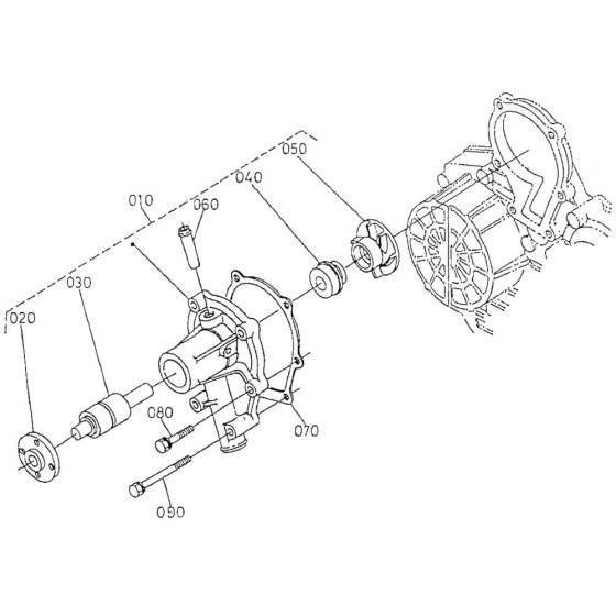 Water Pump Assembly for Kubota V1505-T-B Engine