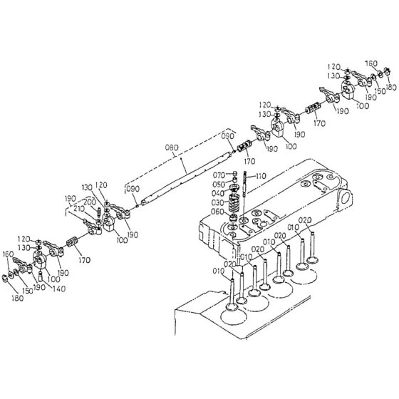 Rocker Arm Assembly for Kubota V1505-T-B Engine