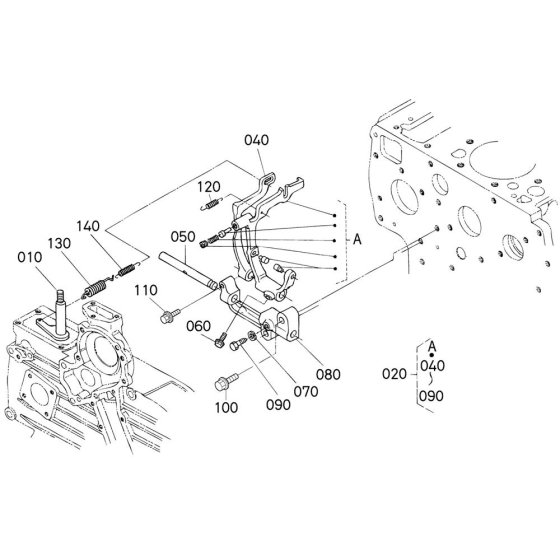 Governor Assembly for Kubota V2003-T-E2B Engine