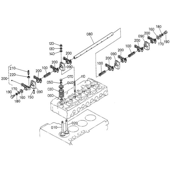Rocker Arm Assembly for Kubota V2003-T-E2B Engine