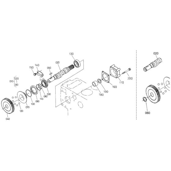 Fuel Camshaft Assembly for Kubota V2003-T-E2B Engine