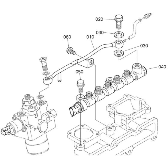 Common Rail Assembly for Kubota V2403-CR-E5B Engine