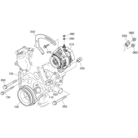 Pulley Assembly for Kubota V2403-CR-E5B Engine