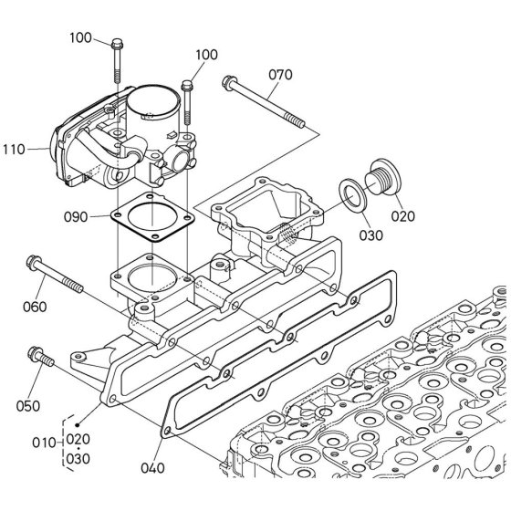 Inlet Manifold Assembly for Kubota V2403-CR-E5B Engine