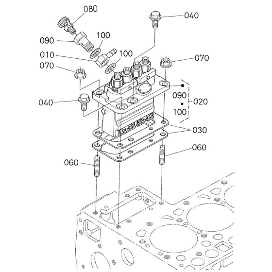 Injection Pump Assembly for Kubota V2403-M-E2B Engine