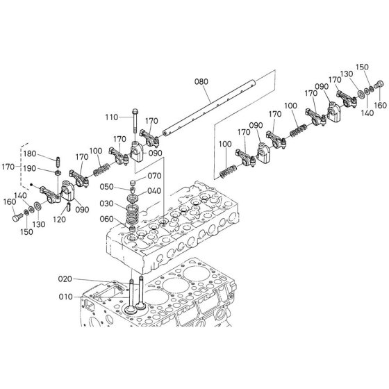 Rocker Arm Assembly for Kubota V2403-M-E2B Engine